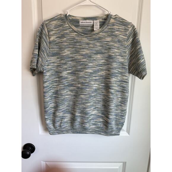 Alfred Dunner Petite Medium Sweater Blue/Green/Tan Multi Color Design - Picture 1 of 6